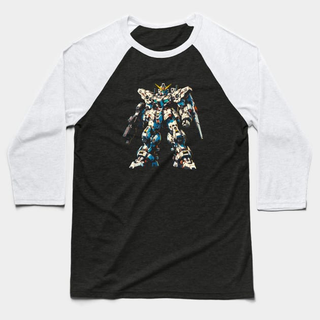 Epic Mecha Showdown T-Shirt: Anime Giant Robot Battle Tee Baseball T-Shirt by Klimek Prints